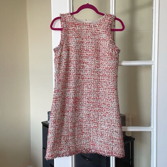 Ann Taylor Red and White Tweed Mini Dress - Picture 2 of 13